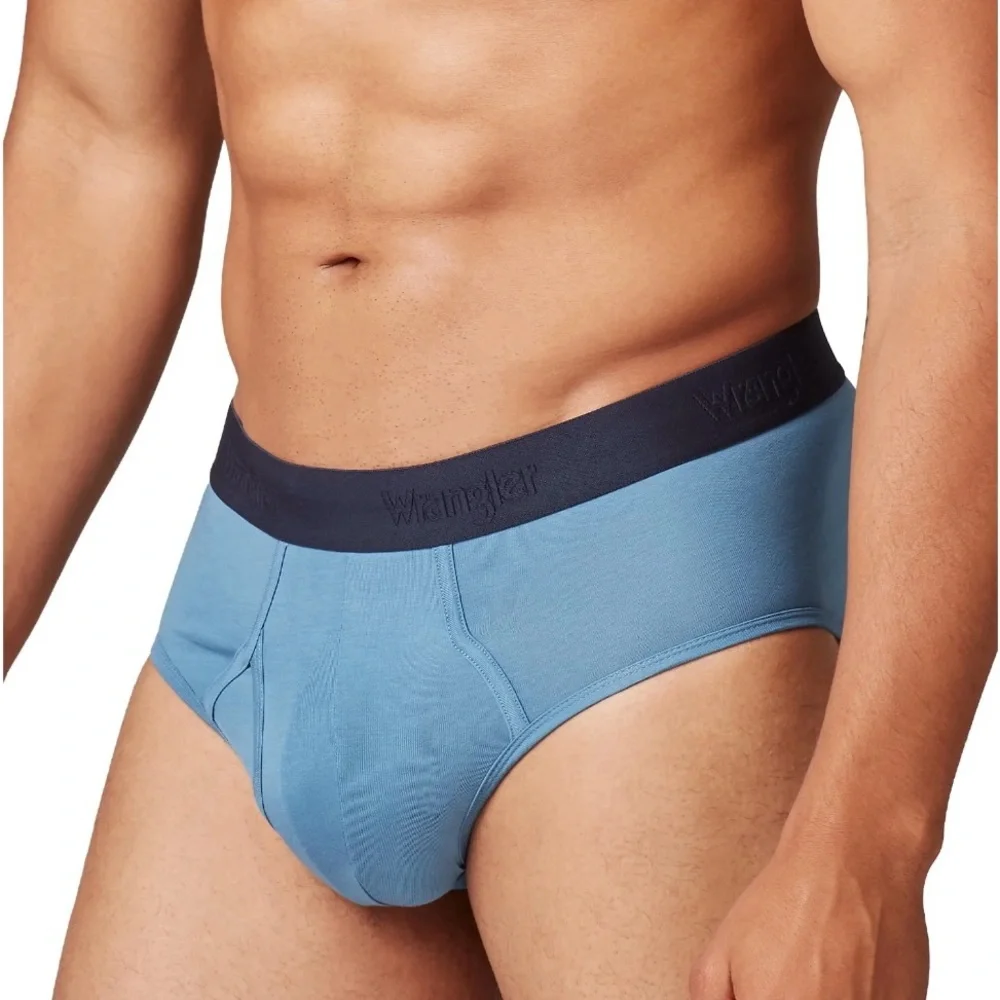 Wrangler Men's Cotton Stretch Brief Set, Briefs Underwear for Men, 2XL, 6 Pack
